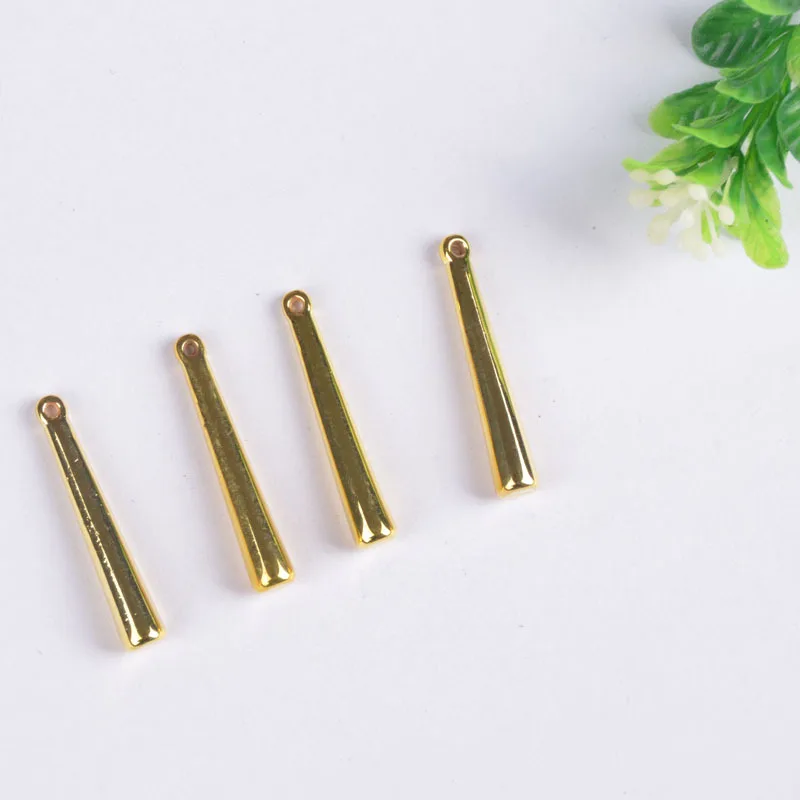 33*5mm 50pcs Copper Material  Small sticks charms Simple Bar charm for necklaces Long Strip Pendant for DIY