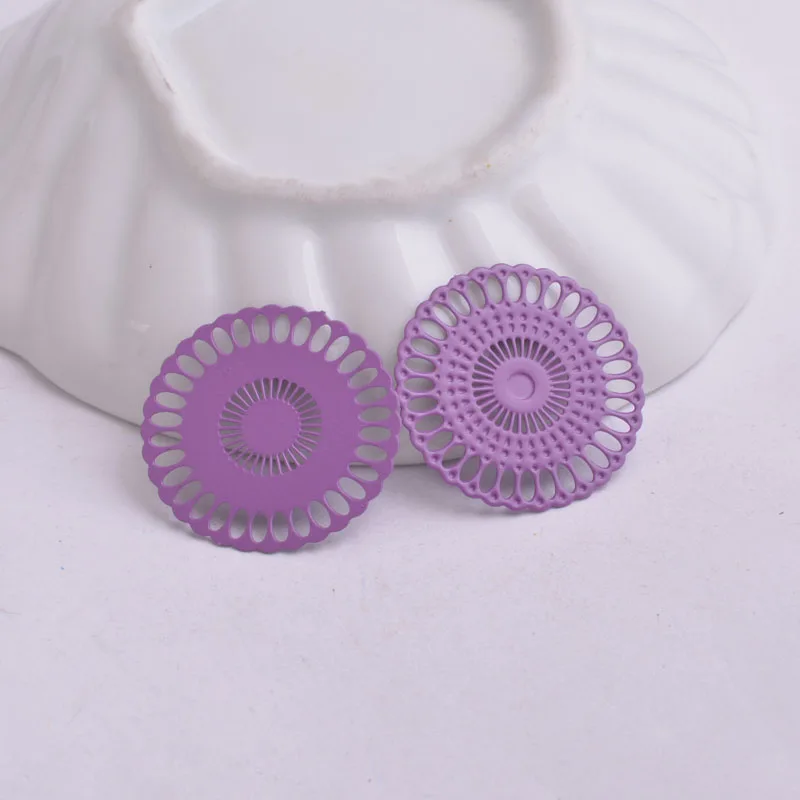 50 Stück AB3628 25mm Runde Filigran-Verbindungsstücke Bunte Verbindungsstücke für DIY-Schmuckherstellung – Detail 8