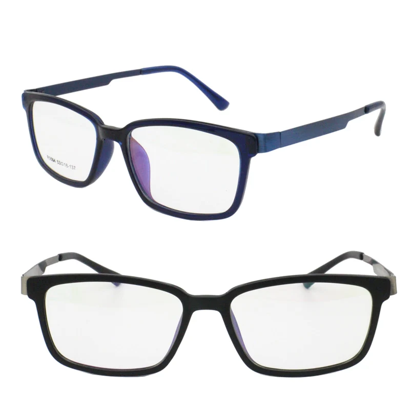 Retail Sales R5064 TR90 Front Rim Combined with Brush Color Stainless Steel Full-rim Square Vintage Optical Frames for Men