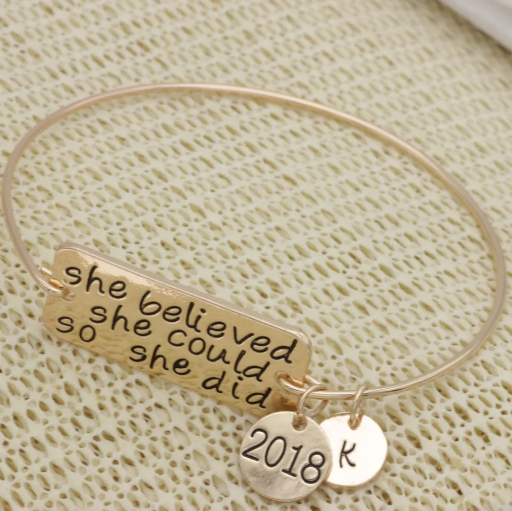 Fashion bracelet inspirational jewelry high quality She believed she could so she did 2018 k  bracelet jewelry B130