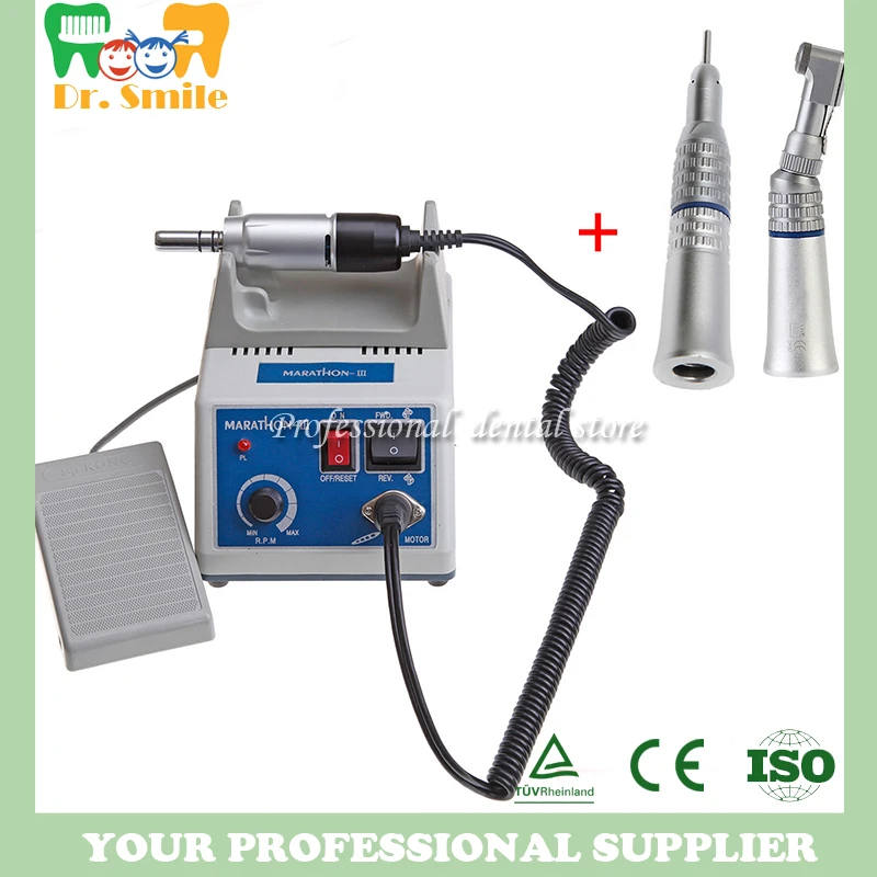 

dental Lab micromotor polish handpiece with contra angle & straight handpiece SEAYANG MARATHON 3 + Electric Motor