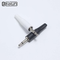10pcs 2.5mm mono headset plug 2 pole 2.5 mm audio plug Jack Adapter connector for phone black white