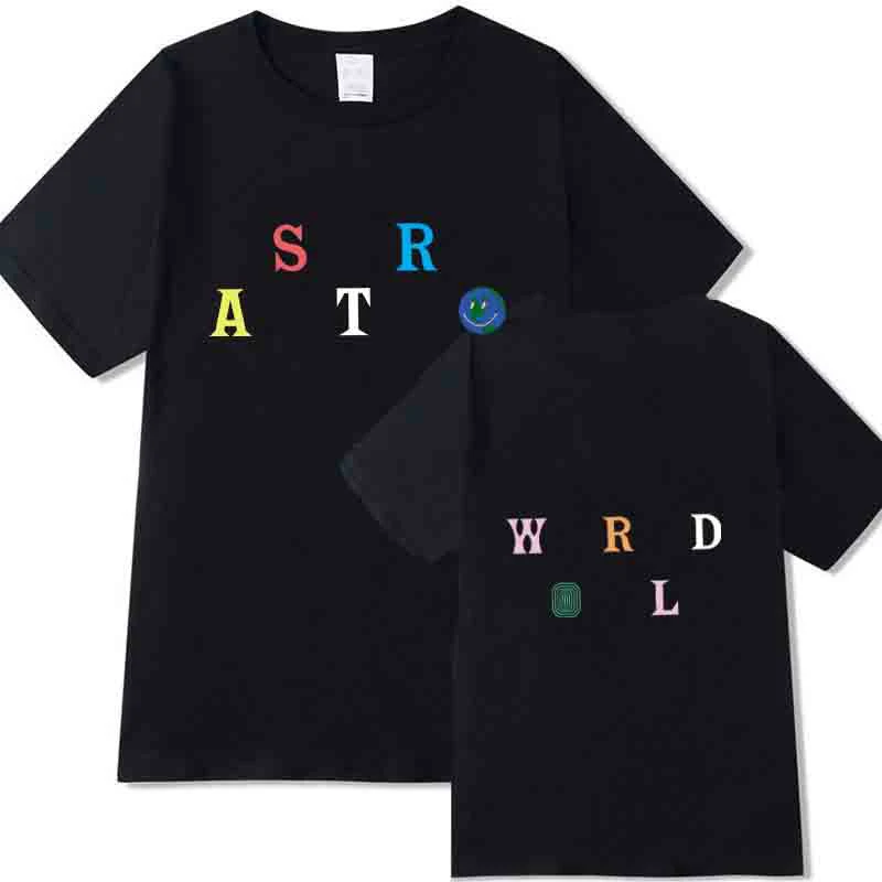 ASTROWORLD T-Shirt Men Women Hip Hop Cotton T Shirt Men Cactus Jack Funs Letter Print Tee Shirt Summer Cool Swag Streetwear Tops