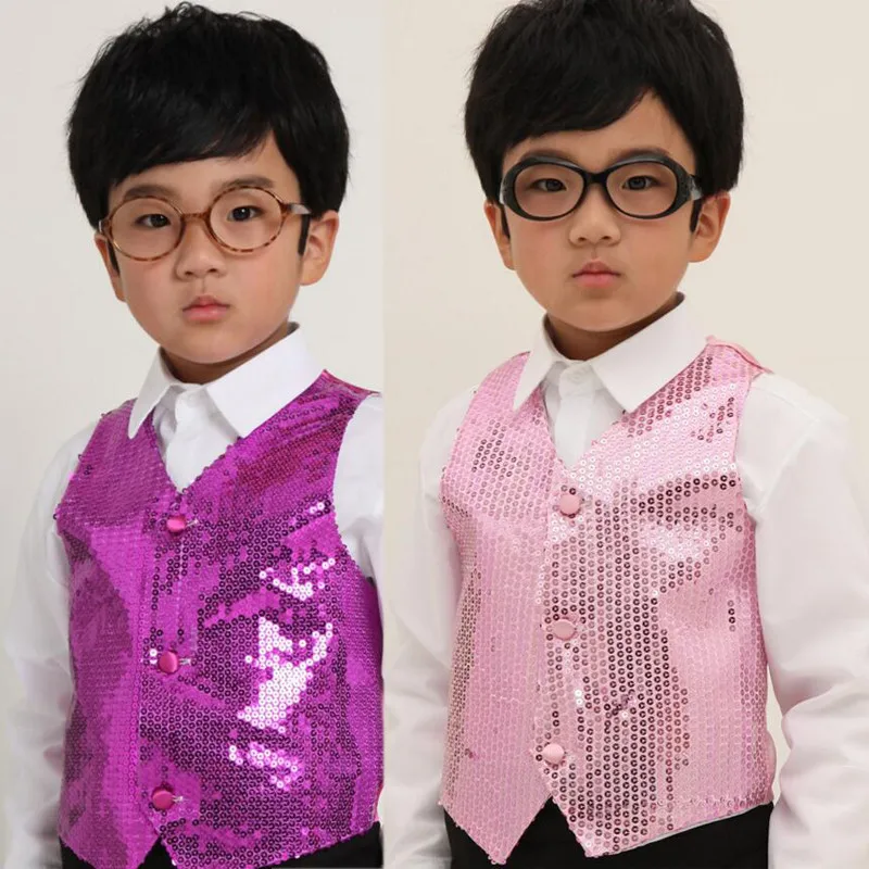 Jazz Dance Costume Dancing Hip-hop Clothes Children\'s Clothing Sequins Suits Kid Children Dancewear Performance Stage Costume