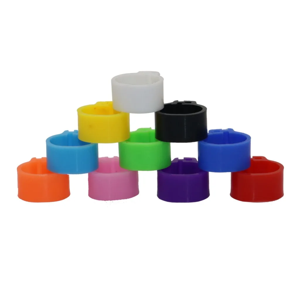10 Colors Clip ring Parrot foot ring 10mm Race Pigeons Training tools Identification Color Ring Bird feeding supplies 200 Pcs