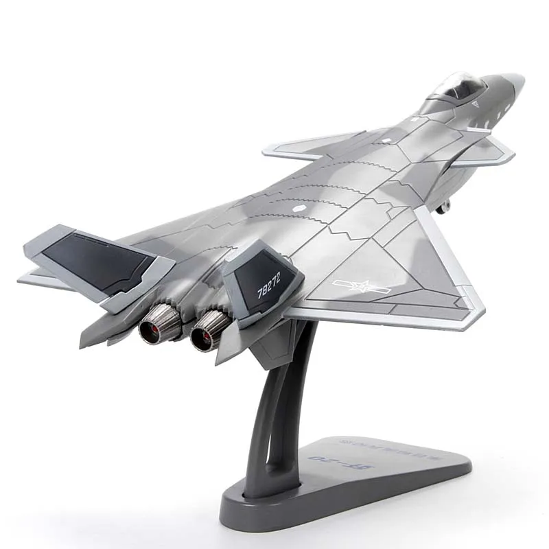 

New 1/100 Scale Fighter Model Toys China J-20 Flanker Combat Aircraft Kids Diecast Metal Plane Model Toy