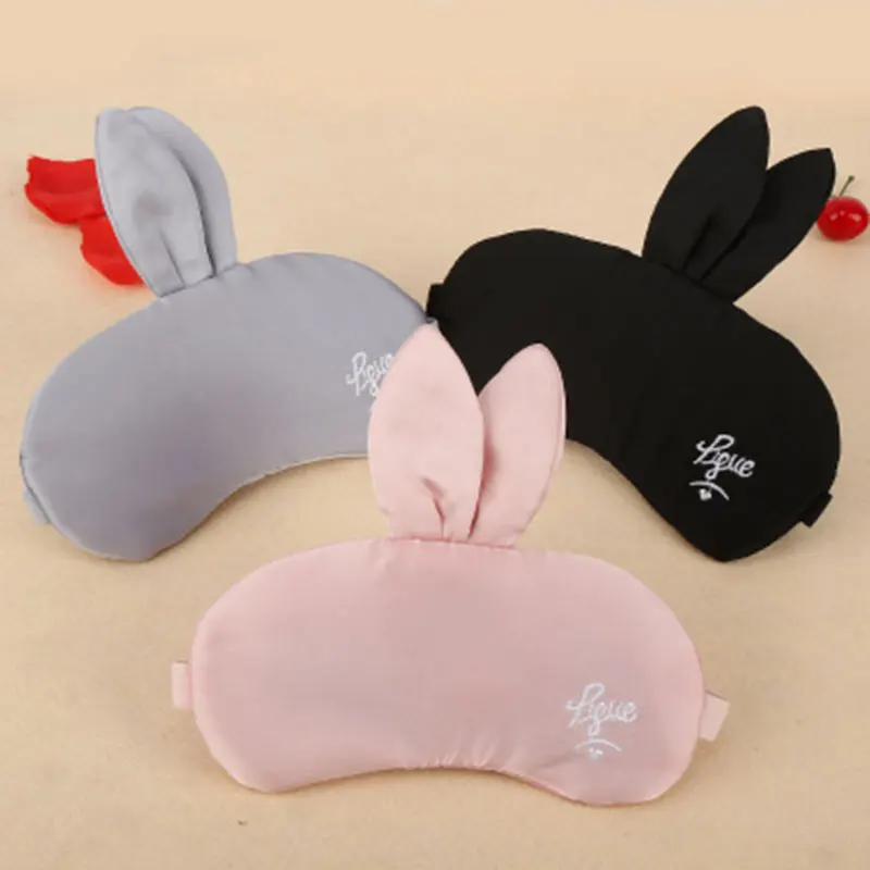 Cartoon Bunny Sleeping Eyepatch Pink Cover Shade Eye Patch Portable Blindfold Travel Eyepatch Without Ice Bag