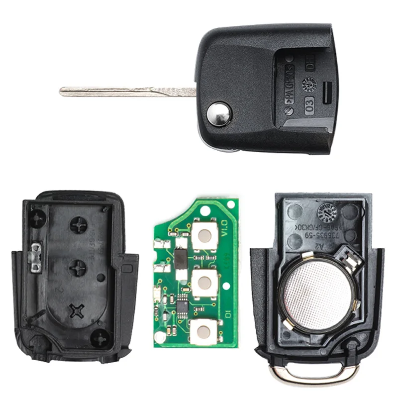 KEYECU  433MHz ID48 Chip 6QE 959 753/ 1J0 959 753 P 3 Button Remote Key Fob for Volkswagen Fox Gol Sharan Beetle Je*tta