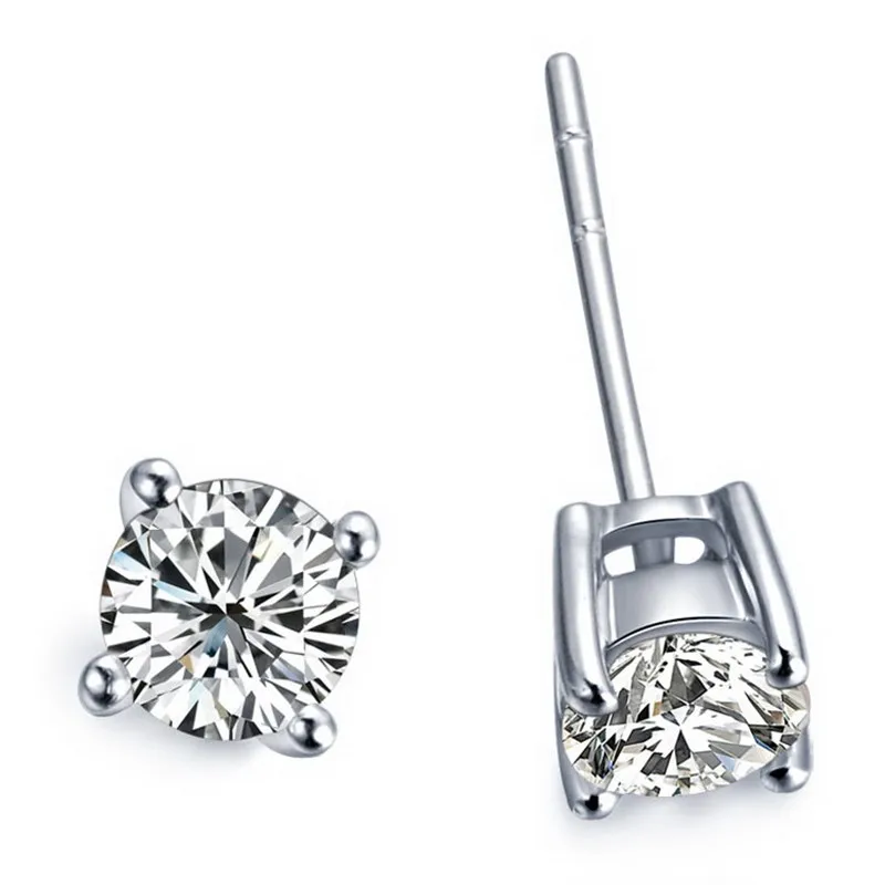 

Test Positive Warranty Test Real 5.0MM 0.5Ct each D Color Moissanite Diamond Stud Earrings Platinum 950 Earring