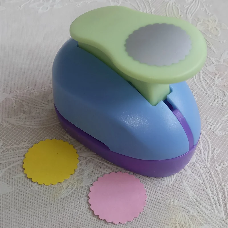 7cm 5cm 3.8cm 2.5cm wave circle shape craft punch set manual DIY hole punches cortador de scrapbook Circle punch