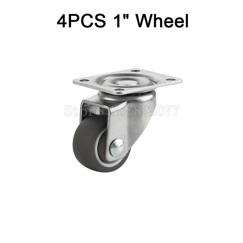 

4PCS Mini 1inch/25mm lightweight casters,TPE rubber,Super mute wheels,bear 15kg/pcs,For bookcase drawer Flower racks JF1603