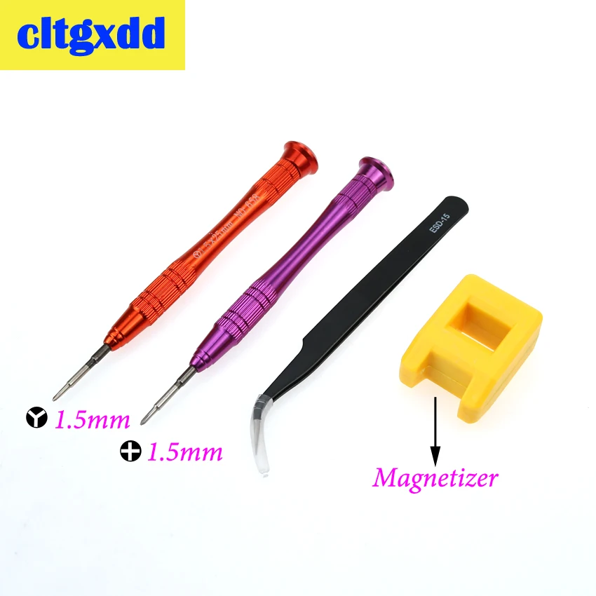 Cltgxdd precision Y + 1.5mm three-wing cross  open Screwdriver Elbow Tweezers With Magnetizer four-piece repair tools