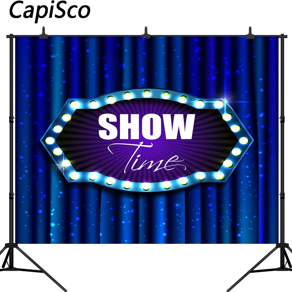 Capisco Blue Stage photography backdrops Music Show time Child birthday Party Portrait photo background Photocall Photo Studio