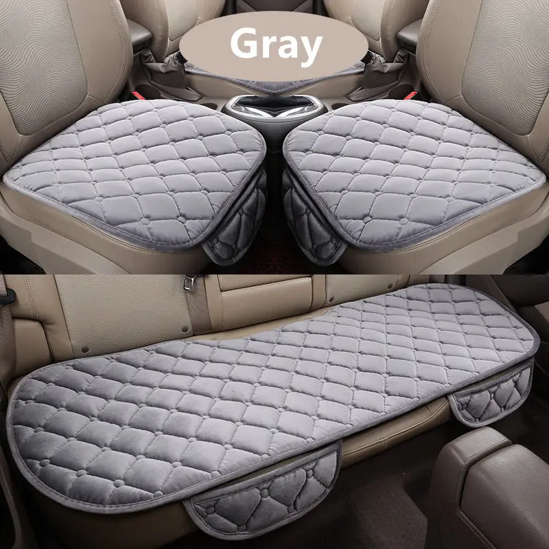 

Winter Car Seat Cushion Cover Universal Front Back Seat Covers Car Chair Pad Car Supplies Square Style Luxurious Warm