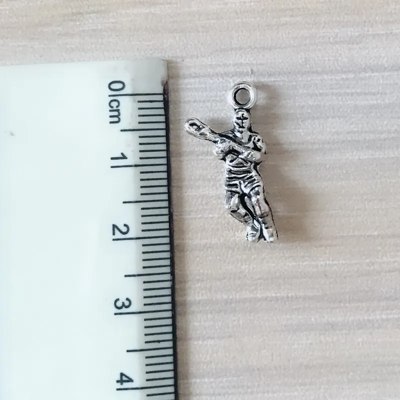 20PCS DIY Charm Sport Baseball Player Charm Zinc Alloy Pendant Charm for Bracelet Necklace Earring Jewelry Making