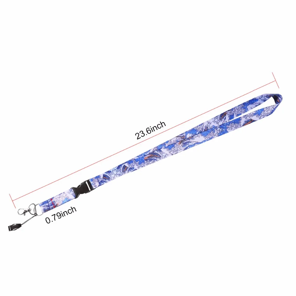 3 PCS/LOT Fashion Pilot Lanyards for Key Neck Strap For ID Card Badge Gym Floral Painting Lanyards for Crew and Staffs image 3