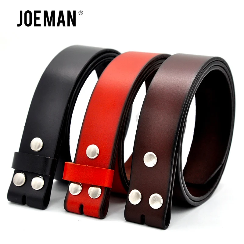 Genuine Leather Belts for Men Strap Without Buckle One Layler Leather Strap For Vintage Jeans Black Dark Brown Yellow Brown