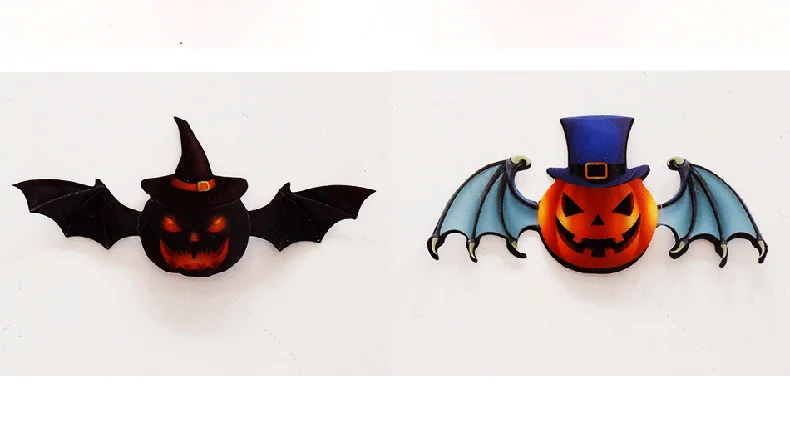 Neue 12 Teile/satz Bat Wand Aufkleber Für Halloween Dekoration Kinder Zimmer Dekor Jungen Geschenk 3D Kürbis Fledermaus Wand Kunst Lustige aufkleber – Detail 7