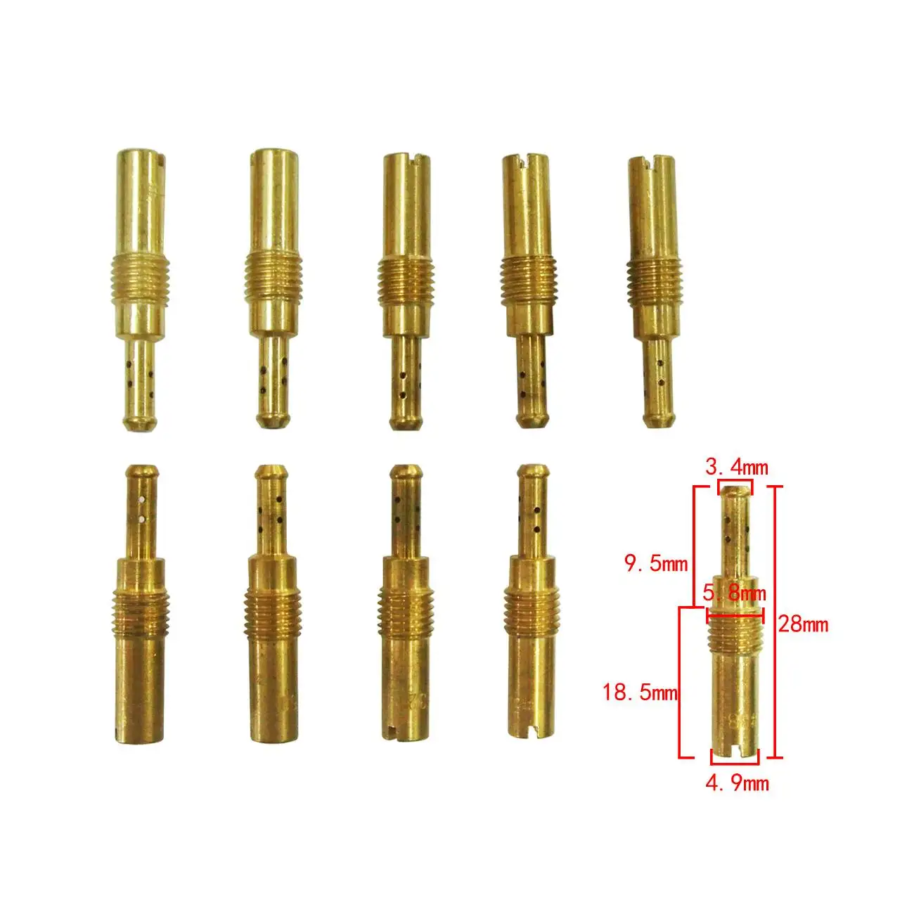 10pcs Set Slow Jet (32 to 55) For CB400 CVK26/30 Universal Pilot Jet