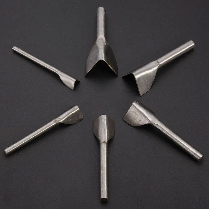 New Da Công Cụ Thủ Công Nửa Vòng V Shaped Cutter Punch Da Handmade Công Cụ Thủ Công Đấm Dụng Cụ Cầm Tay 6 cái/bộ 15 mm-40mm