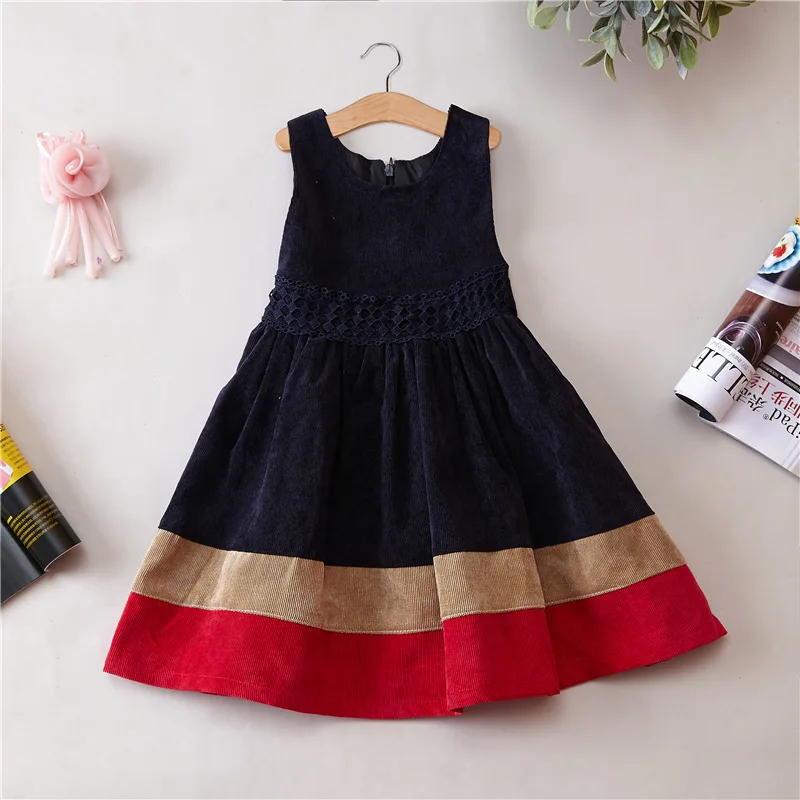 Autumn winter Girl Princess Dress Corduroy  Girls Winter Clothing Children wear