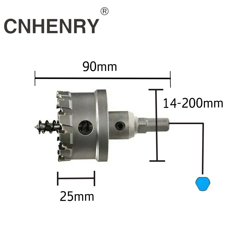 Broca de núcleo de 16 18 20 25 30mm, sierra perforadora de acero inoxidable, punta de carburo TCT, herramientas eléctricas de perforación de corte de Metal