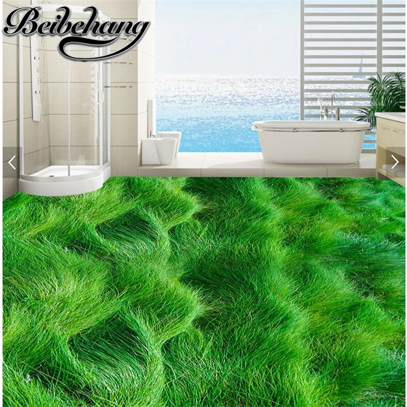 

beibehang Custom 3d flooring film in accordance with the length of the width of custom 3D creative green grass flooring paste