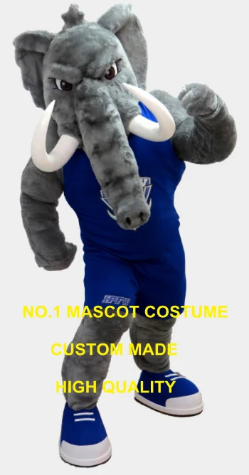 

High Quality Grey Mastadon Elephant Mascot Costume Elephant Theme Anime Cosply Costumes Carnival Fancy Dress Mascotte Kits 2055