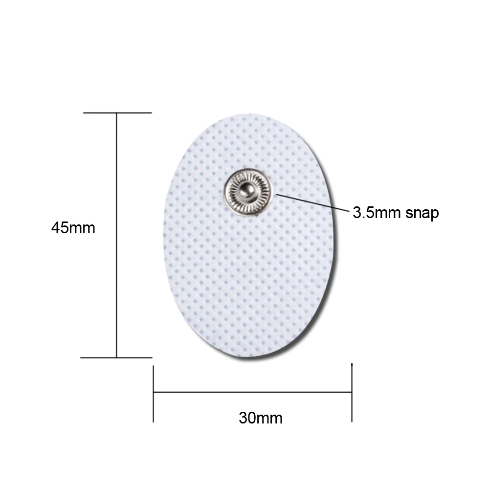 50 Pairs Electrodes Pads With Button 3.5mm For TENS/EMS Machines For Physical Therapy Size 3*4.5cm