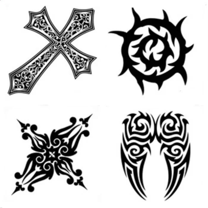 

Wholesale Waterproof Arm Body Tattoo Sticker Temporary Body Tatuajes White & Black Scorpions Helios lifelike Totems AE 500pcs