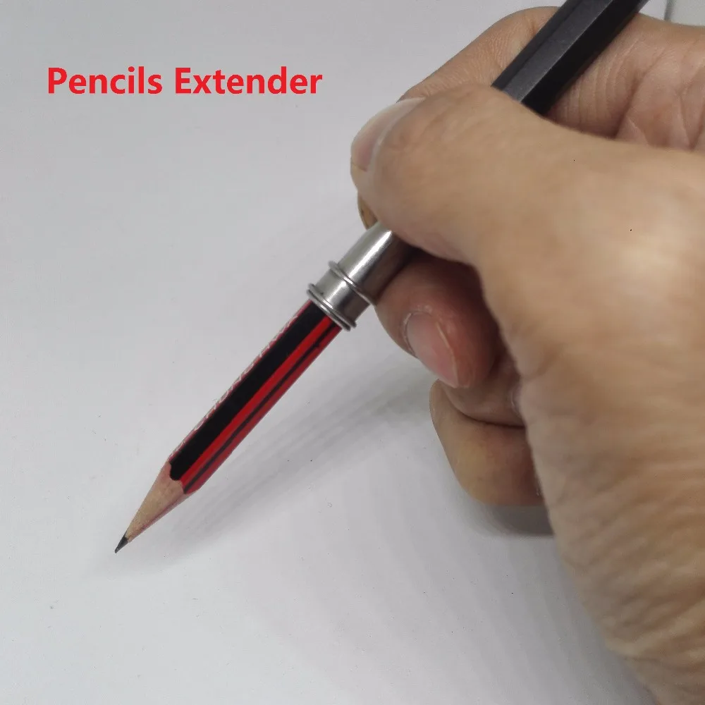 (4 pencil titular + 2 sharpner + 1 apagador) extensor de lápis duplo, extensor de lápis com 8mm e 9mm