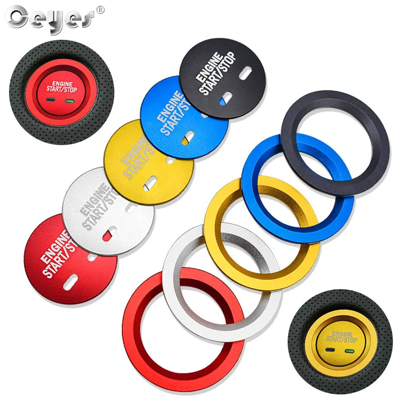 Ceyes Car Engine Start Stop Rings Interior Accessories Styling Case For Cadillac Chevrolet Equinox For Toyota Rav4 Trim Stickers