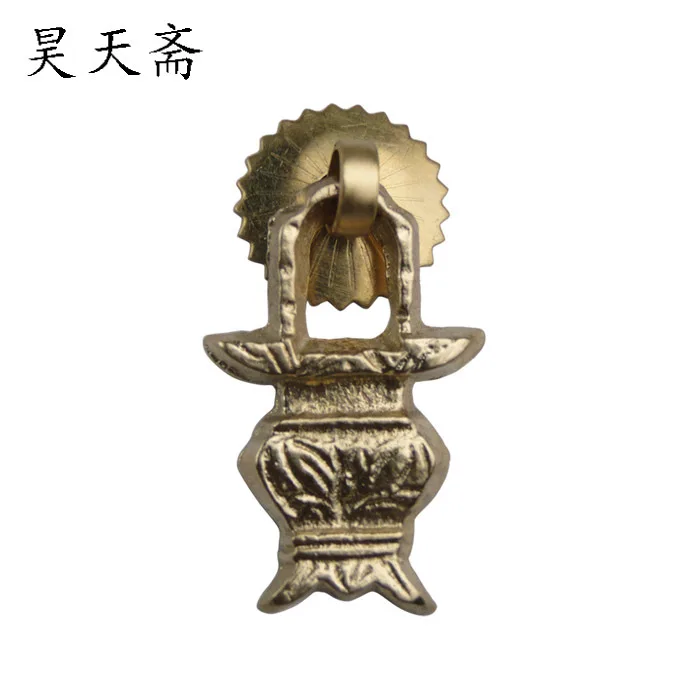 [Haotian vegetarian] Chinese antique copper door handle drawer handle copper vase HTE-175, paragraph three color