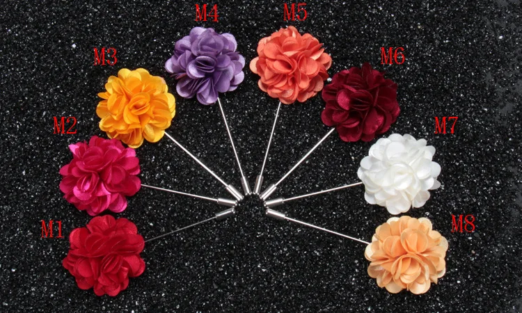 Free shipping , 20 pcs/lot , Carnation Satin Flower Boutonniere , Men's Lapel Pin for Wedding