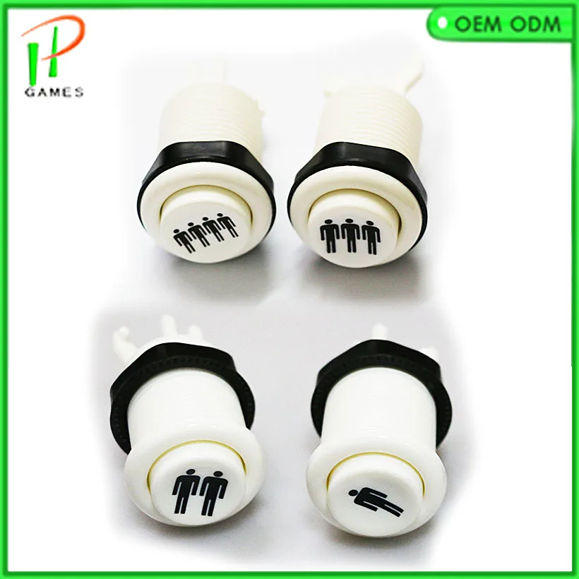 4pcs /set white 1 player 2 player 3 player 4 player America Style Arcade Push Button Switch for MAME Jamma arcade Microswitch