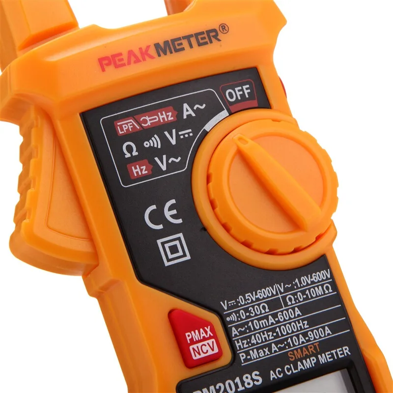 PEAKMETER PM2018S Smart AC Digital Clamp Meter Multimetro 6000 Conte AC DC Voltmetro Amperometro Frequenza/di Picco ACA/LPF /NCV Tester