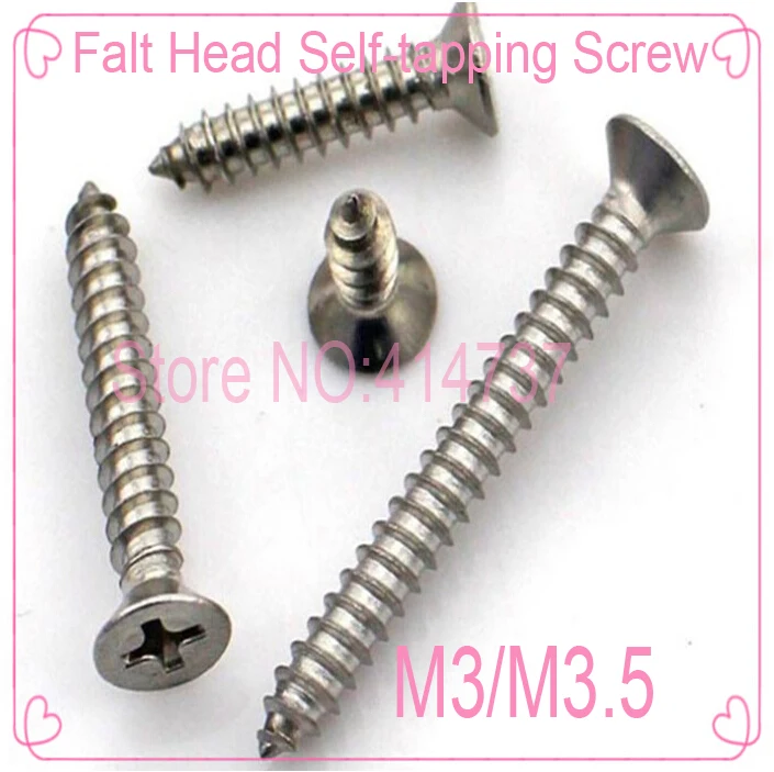 500-1000Pcs/lot M3/M3.5  micro electronic screw cross recessed phillips flat  head self tapping screw Length 8mm--40mm
