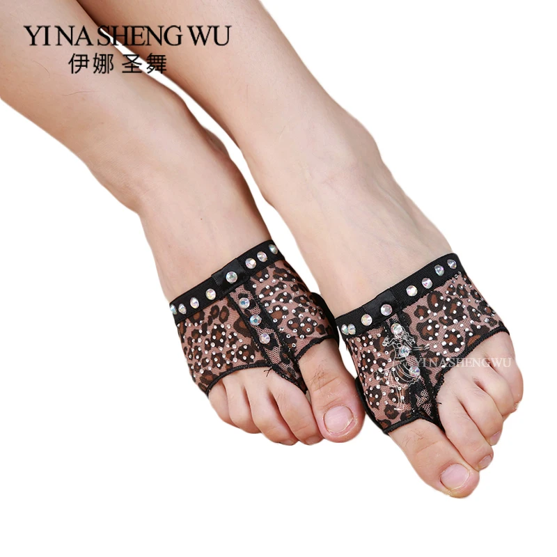 1Pair Leopard Pattern Dance Foot Pads Belly Dance Foot Thong Ballet Dance Practice Toe Pads Women Bellydance Practice Foot Cover