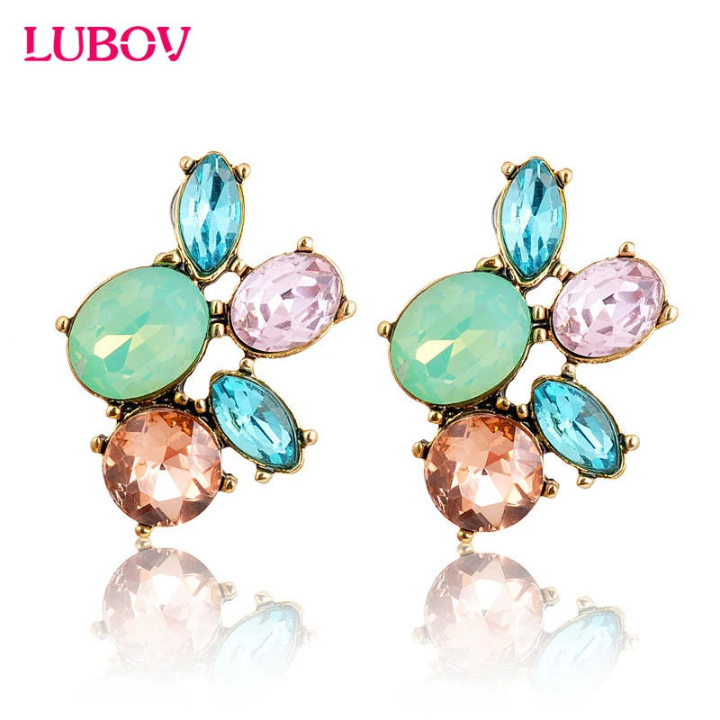 Hot Fashion Exaggerated costly fluorescent color  Earrings New 2018 Colorful Trendy  Stud Earrings for Women gift Free Shipping