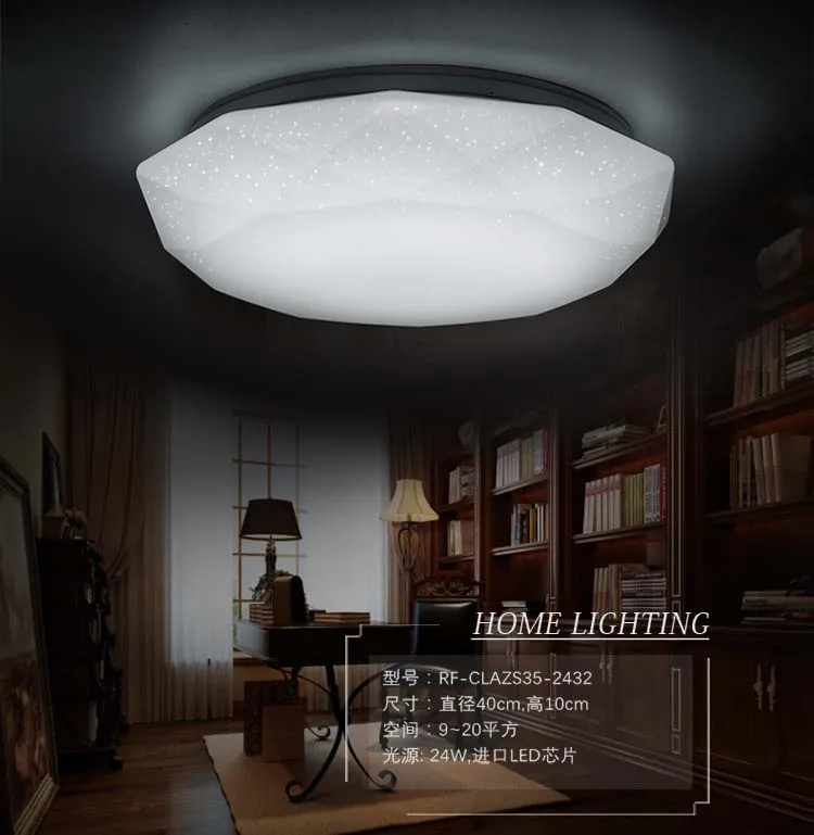 LED master bedroom ceiling light warm romantic unique warm light star diamond lamp simple modern geometric ceiling lamp ZCL