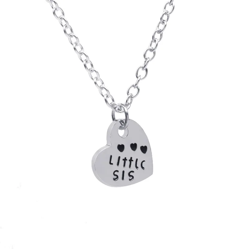 Best Friends necklace for 3 Big Sister Sis Middle Sister Sis Little Sister Sis Heart Charm Pendant Necklace Friendship Jewelry