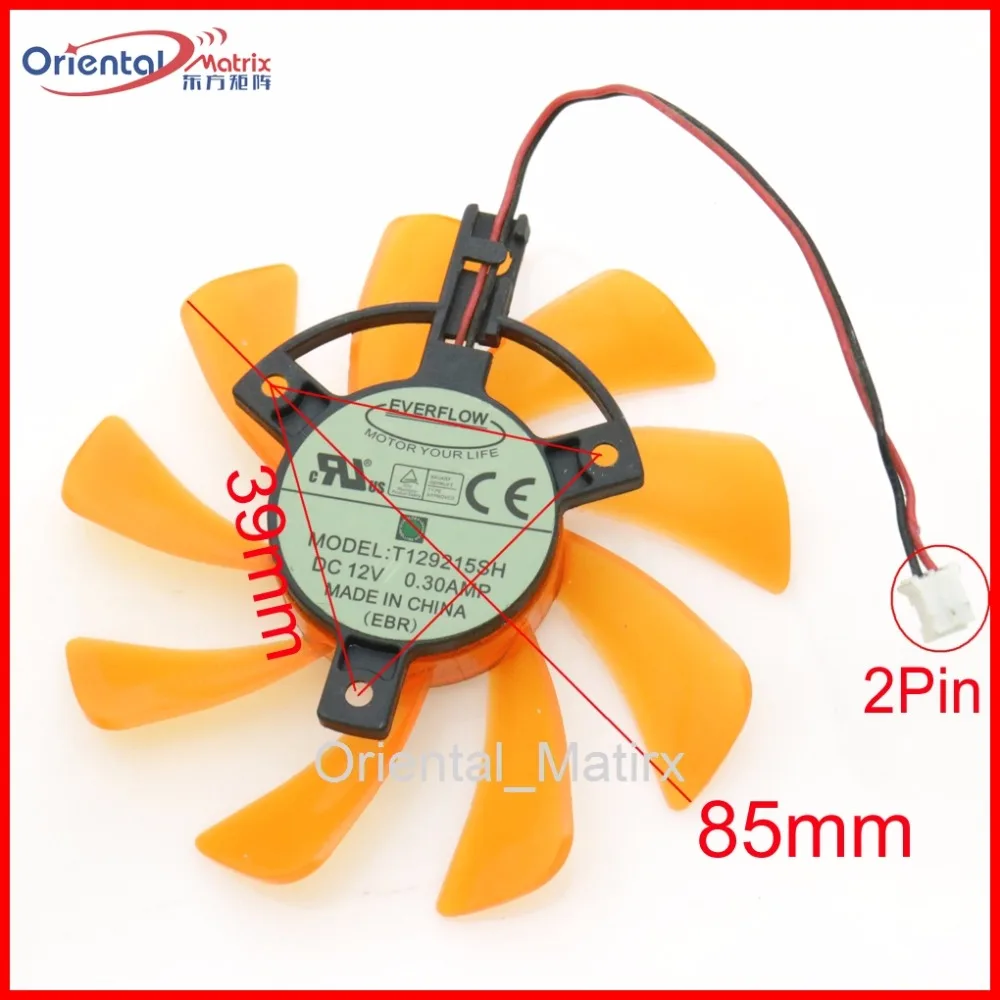 Free Shipping T129215SH 12V 0.30A 85mm 39x39x39mm For ZOTAC Graphics Card Cooling Fan 2Wire 2Pin