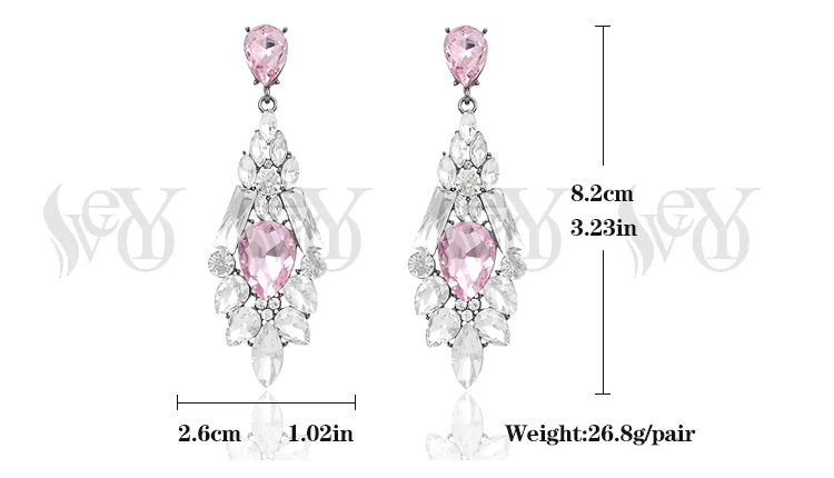 VEYO Crystal Drop Earrings For Woman Luxury Earring Elegant High Quality Brincos Pendientes