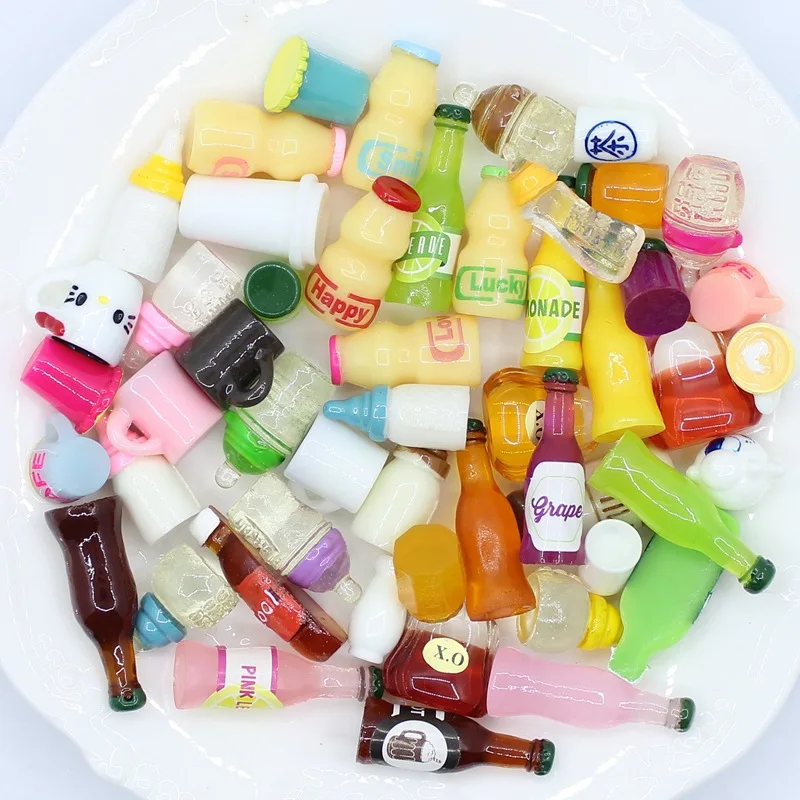 10szt Mini Butelki na Wino Mleko Domek dla Lalek Miniaturowa Zabawka Lalka Jedzenie Kuchnia Salon Akcesoria Prezent Dla Dzieci Udawaj Zabawkę