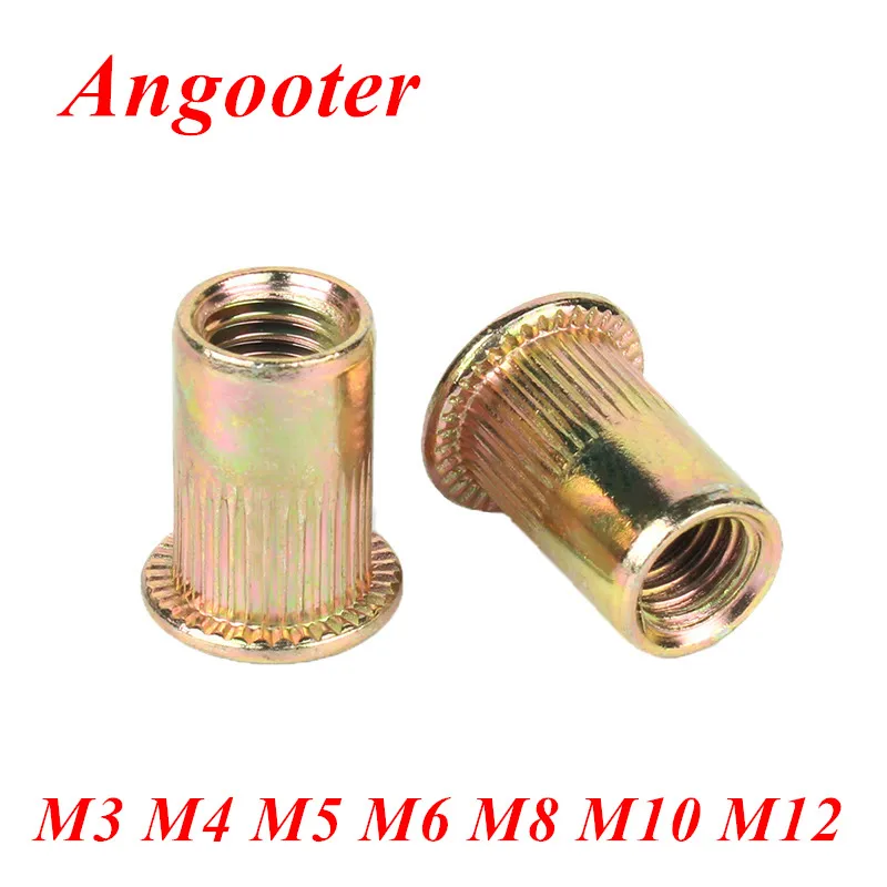 M3 M4 M5 M6 M8 M10 M12 Rivet Nuts Color Zinc plated carbon steel Flat Head Blind Rivet Insert Nut Threaded Nutsert Cap Nuts