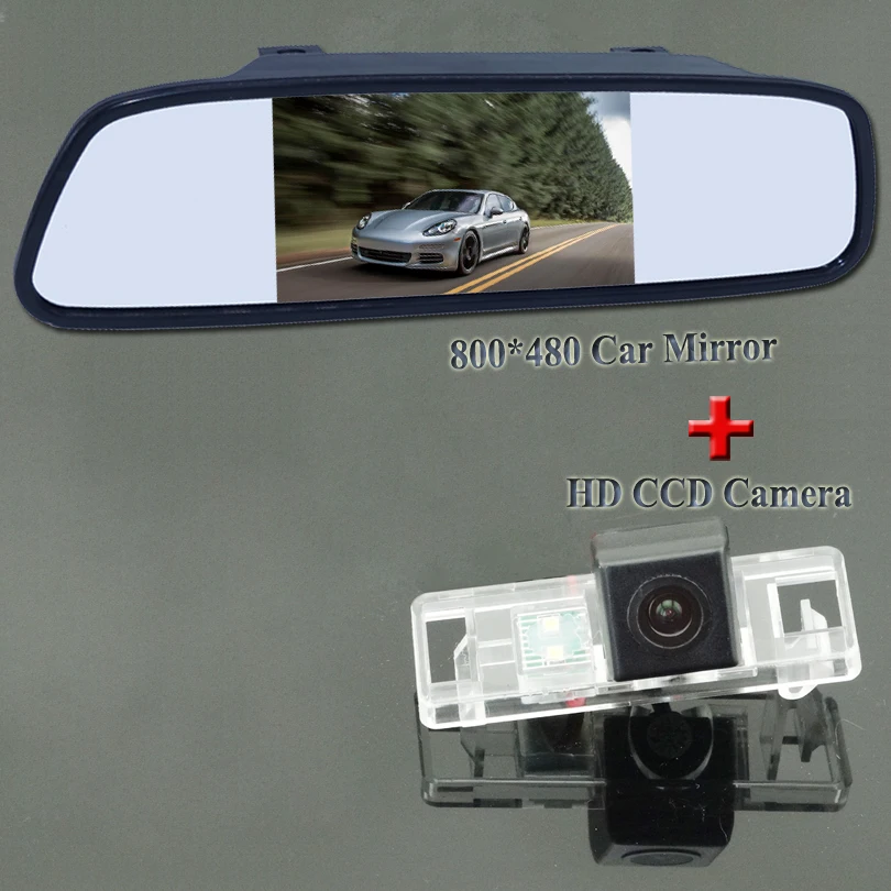 

Car CCD camera car camera parking mirror for Nissan Qashqai X-Trail 2in1 4.3" mirror monitor and parking back rear CCD camera