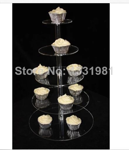 

5 Tier Mapole Acrylic Cupcake Muffin Stand ROUND wedding decoration
