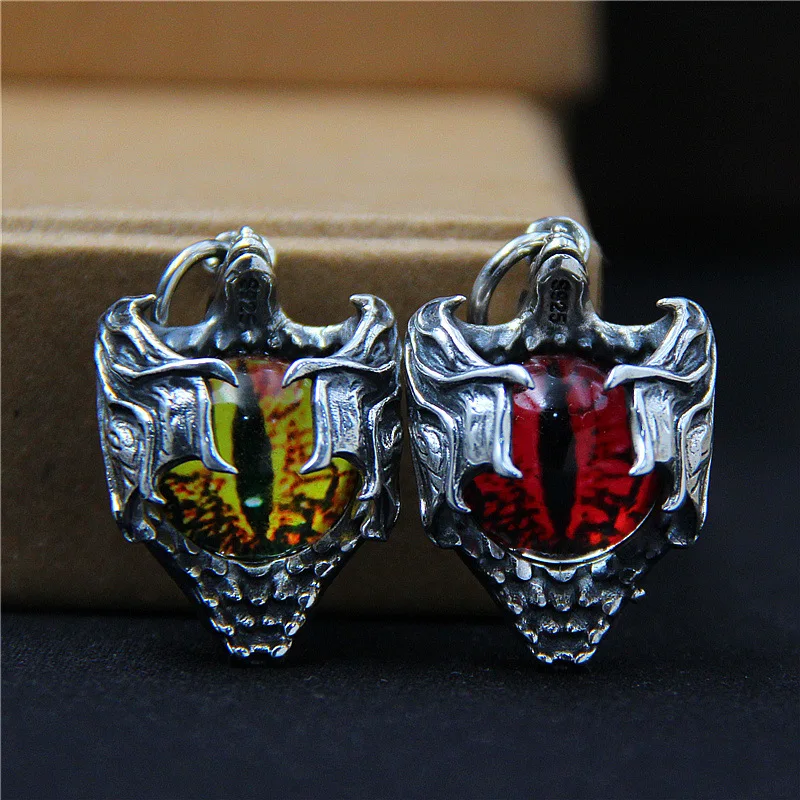 

Vintage Thai Silver Europe And America Punk S925 Sterling Silver Fashion Male And Female Angel Eye Evil Bat Hanging Pendant