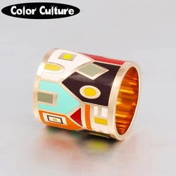 Color Culture Luxury Retro Enamel Brooches for Women Pendant Design Colors  Shawl Scarves Scarf Buckle Ring Clips Cylinder