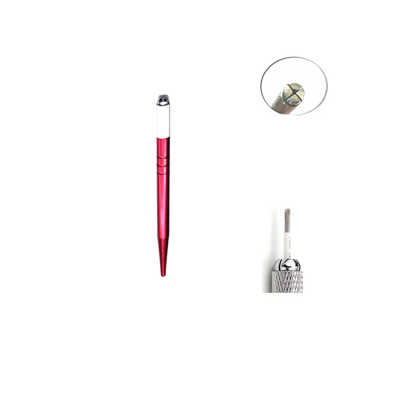 قفل دبوس جهاز جولة فليكس إبرة دليل تجميل دائم المطرزة الحاجب قلم الوشم Tebori Microblading الفولاذ المقاوم للصدأ